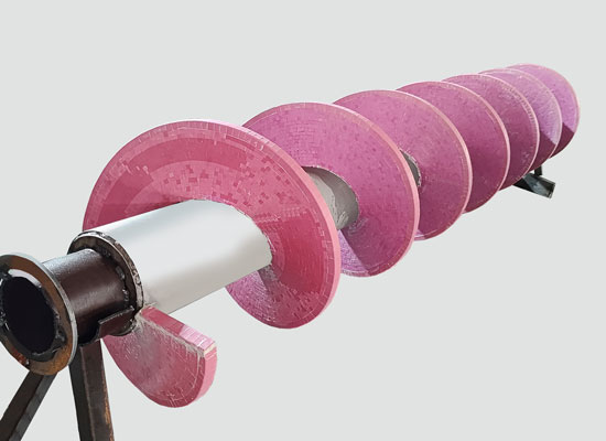 耐磨陶瓷绞龙叶片_螺旋运送机提升机陶瓷叶轮