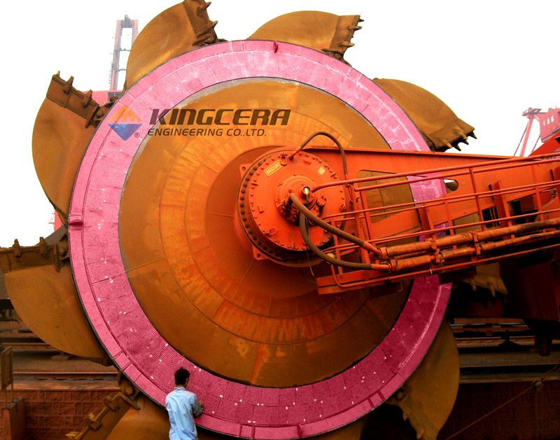 mg不朽情缘耐磨陶瓷应用于斗轮机圆盘